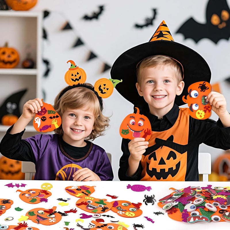 OCHIDO 312 PCS Halloween Crafts for Kids, DIY Foam Pumpkins for Craft Bulk, Halloween Arts and Crafts for Party Favors Supplies, Halloween's Decorations, Classroom Craft Activities - Image 4